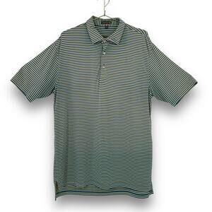 Peter Millar Summer Comfort Fabric Polo Shirt, Blue Cream Stripe, Size L